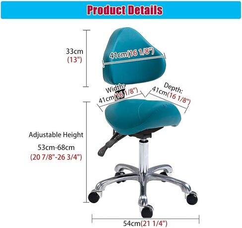 مقعد سرج قابل للتعديل بارتفاع قابل للتعديل مع مسند ظهر، كرسي طبي مريح لصحة الأسنان، منتجعات التجميل، العيادة والمكتب، مقعد من جلد البولي يوريثان، دوران 360 درجة، شديد التحمل (أخضر) in Kuwait