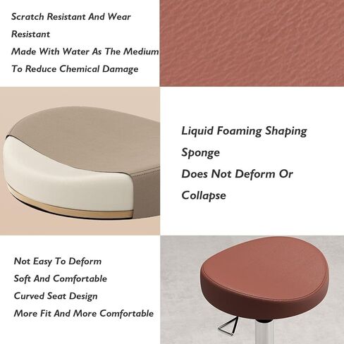 كرسي سرج مقعد دوار، ارتفاع قابل للتعديل 40-58 سم، قاعدة معدنية مريحة شديدة التحمل لمصففي الأسنان وفناني الوشم ومحترفي التجميل (أسود) in Kuwait