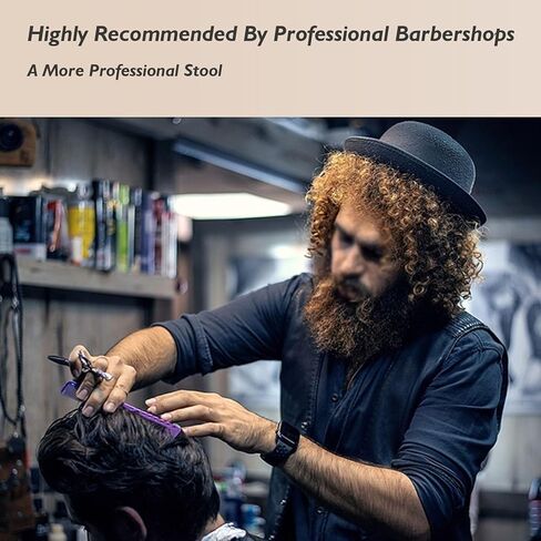 كرسي سرج مقعد دوار، ارتفاع قابل للتعديل 40-58 سم، قاعدة معدنية مريحة شديدة التحمل لمصففي الأسنان وفناني الوشم ومحترفي التجميل (أسود) in Kuwait