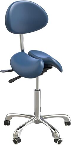 Adjustable Ergonomic Saddle Stool with Backrest & Ankle Support - Ideal for Home Office & Dental Clinics - Split Style Saddle Seat Chair for Comfort & Mobility in Saudi Arabia