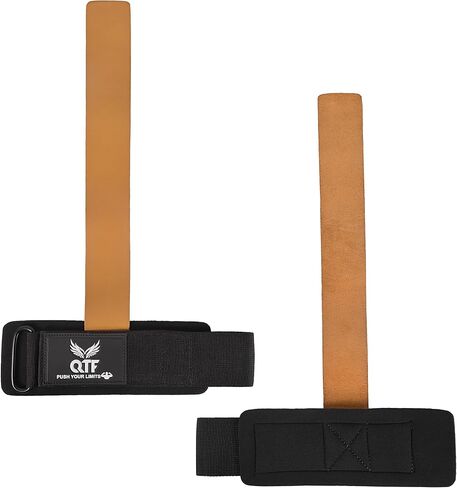 QTF Leather Lifting Wraps, Wrist Straps for Weightlifting, Wrist Support for Working Out, Bodybuilding, MMA, Powerlifting, Strength Training, Men & Women in Saudi Arabia