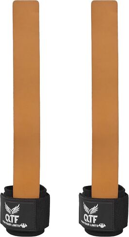 QTF Leather Lifting Wraps, Wrist Straps for Weightlifting, Wrist Support for Working Out, Bodybuilding, MMA, Powerlifting, Strength Training, Men & Women in Saudi Arabia