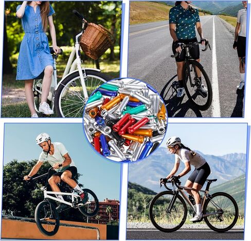 Larrel 100PCS Bike Cable End Caps, 6 Color Practical Lightweight Brake Cable Ends Aluminum Alloy Cables Caps for Bike Road Mountain in Saudi Arabia