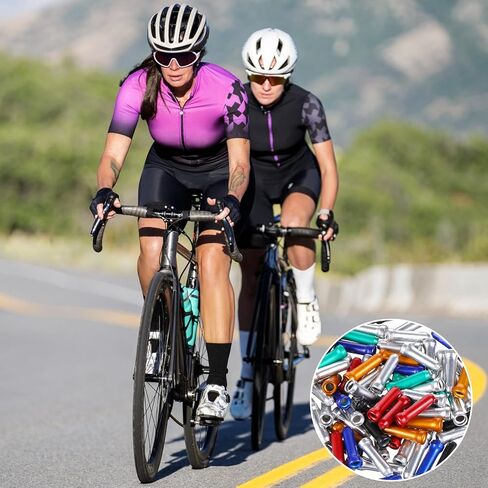 Larrel 100PCS Bike Cable End Caps, 6 Color Practical Lightweight Brake Cable Ends Aluminum Alloy Cables Caps for Bike Road Mountain in Saudi Arabia