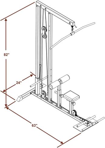 آلة السحب لأسفل DF910 LAT - سعة 500 رطل - آلة كابل برج LAT مع محطة بكرة ذات صف مرتفع ومنخفض - للألواح القياسية والأولمبية - معدات اللياقة البدنية المنزلية من Deltech Fitness in Kuwait