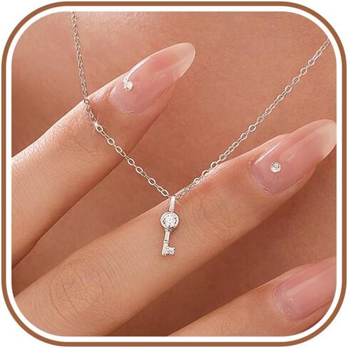 SUYACS Heart Lock Key Necklaces for Women Couple 925 Sterling Silver Love Heart Pendant Necklace Dainty 14K Gold Plated Padlock Collar Choker Chain Birthday Gifts for Girlfriend in Kuwait