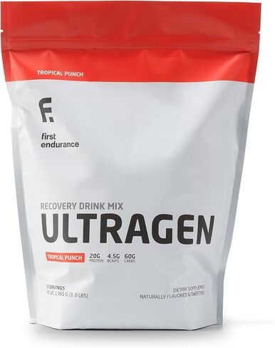 FIRST ENDURANCE Ultragen Workout Recovery Drink Powder, Protein Mix, Boosts Energy, Accelerates Recovery | Tropical Punch, 15 Servings in Saudi Arabia
