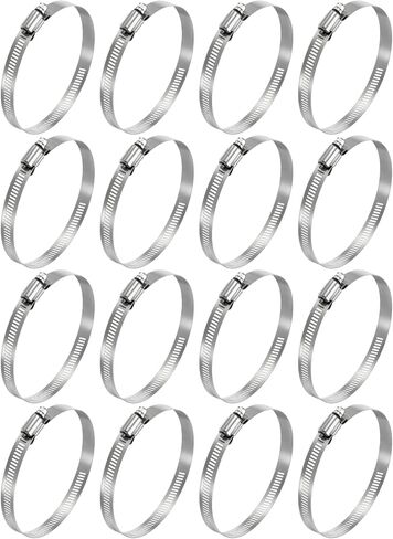 12Pcs Stainless Steel Hose Clamps, Adjustable 1-4/5" to 2-3/4" (46-70mm) Heavy Duty Worm Gear Hose Clamp Assortment Kit, Metal Fuel Line Clamping for Radiator, Dryer Vent in Kuwait