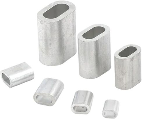 M0.8 M1.2 .5 M2 M3-M10 Aluminum Single Casing Wire Rope Ferrule Cable Ties Crimping Sleeve Oval Clip Clamp(1.5mmX100pcs) in Kuwait