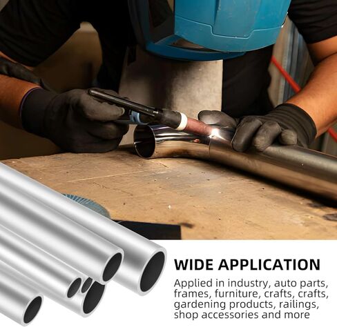 2 PCS 5/8" OD 304 Stainless Steel Tube, 12" Length Round Weldable Tubing, 3/50" Wall Thickness Metal Pipe Industrial Straight Tube in Kuwait