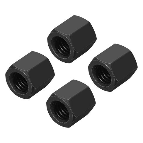 MECCANIXITY M16 x 1.5mm صواميل توصيل سداسية الملعب، قطعتان 24 مم/ 0.9 بوصة طول درجة 10.9 من الفولاذ الكربوني الملولب بالكامل قضيب توصيل الجوز مسمار رفيع موصل الأنابيب، أسود in Saudi Arabia