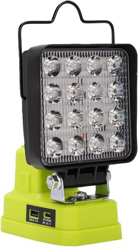 Cordless LED Work Light, 38W LED Work Light with USB A C Ports Adjustable Brightness for Emergency Workshop in Kuwait