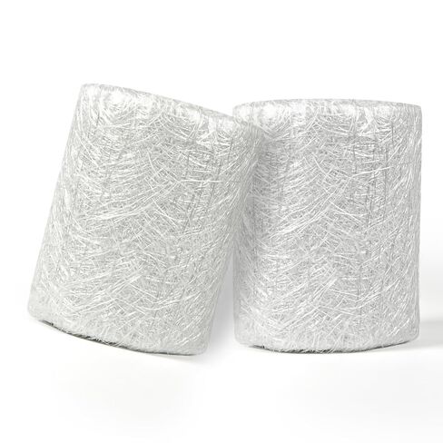 حصيرة من الألياف الزجاجية المفرومة 2 لفات 15.4 ياردة - عرض 4 بوصة، 1.5 أونصة، طقم إصلاح ألياف زجاجية قوية للتعزيز الهيكلي، سهلة الاستخدام (فضي، 4 بوصة × 15.4 ياردة) in Kuwait