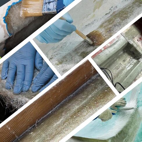 حصيرة من الألياف الزجاجية المفرومة 2 لفات 15.4 ياردة - عرض 4 بوصة، 1.5 أونصة، طقم إصلاح ألياف زجاجية قوية للتعزيز الهيكلي، سهلة الاستخدام (فضي، 4 بوصة × 15.4 ياردة) in Kuwait