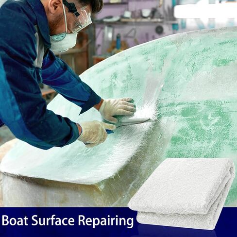 ZENFUN Fiberglass Mat, 4.4 Yards × 41" Wide Fiber Glass Chopped Strand Mat, 1.5 oz Fiberglass Cloth, Fiber Glass Sheet, Strong Repair Function- Suit for Surfaces and Reinforces Repairs in Saudi Arabia