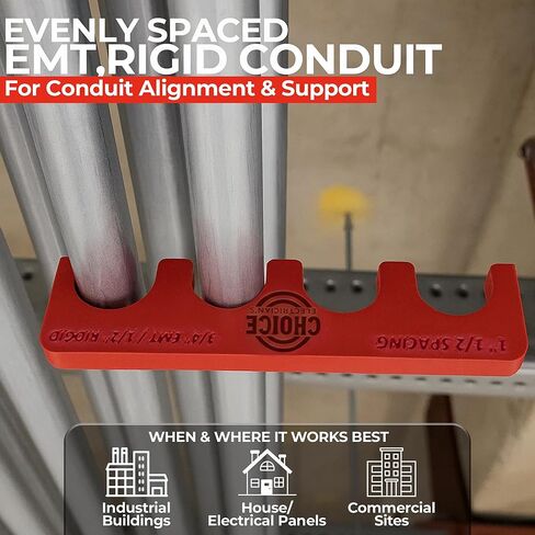 فاصل القناة المغناطيسية من Choice Electrician - مرمز بالألوان PLA - يناسب 3/4 بوصة EMT/1/2 صلبة - 1.75 بوصة - أداة تثبيت كهربائية بدون استخدام اليدين in Saudi Arabia