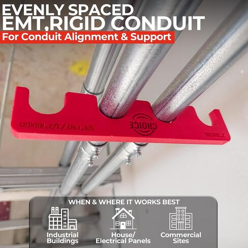 Choice Electrician’s Magnetic Conduit Spacer – PLA Color-Coded – Fits 3/4" EMT/1/2 Rigid, 2" Center Spacing – Hands-Free Electrical Install Tool in Saudi Arabia