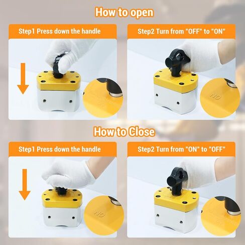 مغناطيس قابل للتشغيل/الإيقاف بوزن 600 رطل، حامل لحام مغناطيسي، قاعدة مغناطيسية متعددة الأغراض للرفع والتعامل وفحص المعادن وتحديد موضع اللحام وإنقاذ المعادن in Kuwait