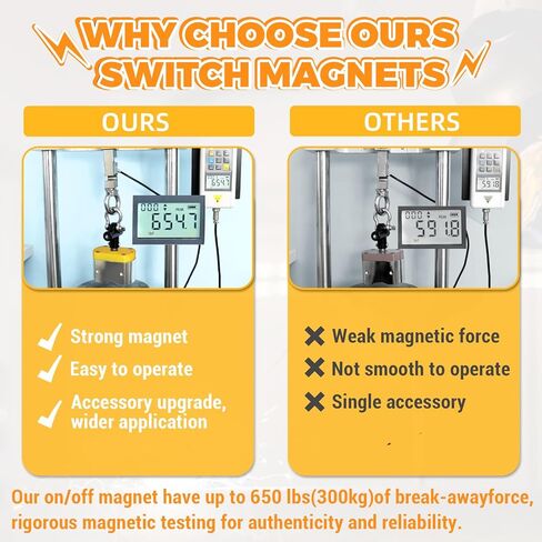 مغناطيس قابل للتشغيل/الإيقاف بوزن 600 رطل، حامل لحام مغناطيسي، قاعدة مغناطيسية متعددة الأغراض للرفع والتعامل وفحص المعادن وتحديد موضع اللحام وإنقاذ المعادن in Kuwait