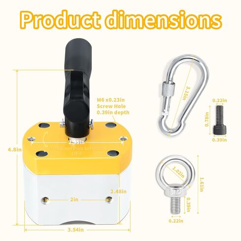 مغناطيس قابل للتشغيل/الإيقاف بوزن 600 رطل، حامل لحام مغناطيسي، قاعدة مغناطيسية متعددة الأغراض للرفع والتعامل وفحص المعادن وتحديد موضع اللحام وإنقاذ المعادن in Kuwait