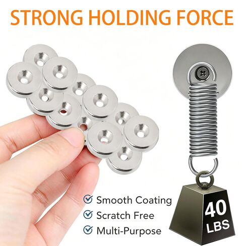 50pcs of 12X3-4Mm Pre-Drilled Flush Magnets - Versatile Disc Magnets Suitable for Home Decor and Sign Installation (Easy to Screw in) in Saudi Arabia