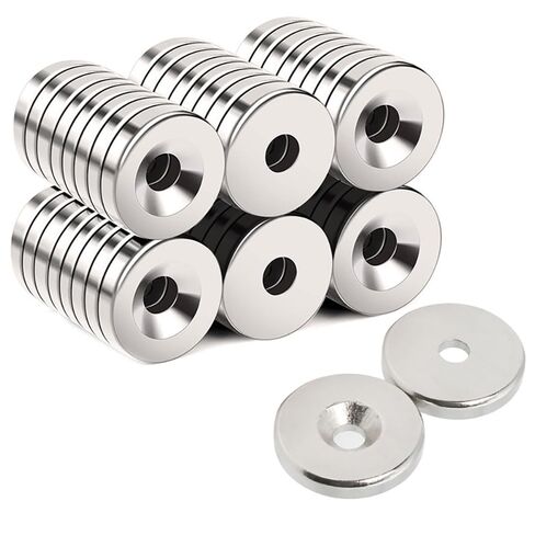 50pcs of 12X3-4Mm Pre-Drilled Flush Magnets - Versatile Disc Magnets Suitable for Home Decor and Sign Installation (Easy to Screw in) in Saudi Arabia