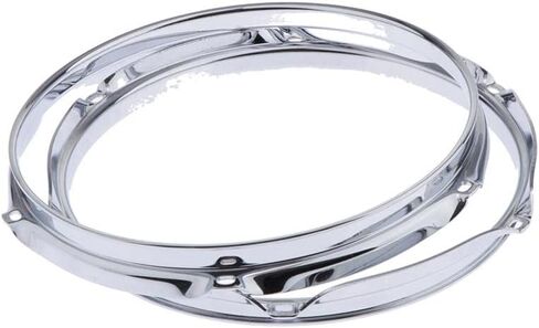 10 Inch 6 Lug Tom Drum Hoop Rim (Pack of 2) - Heavy Duty 2.5mm Zinc Alloy Replacement Batter Hoop in Saudi Arabia