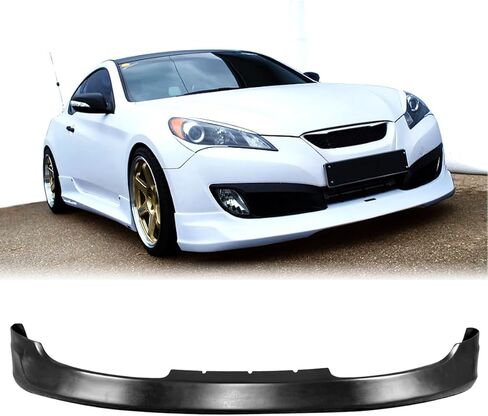 Front Bumper Lip Chin Spoiler, Compatible with 2010-2012 Hyundai Genesis Coupe, MS Style Polyurethane(PU) Front Lower Splitter Protector, Unpainted Black, 1 PC in Kuwait