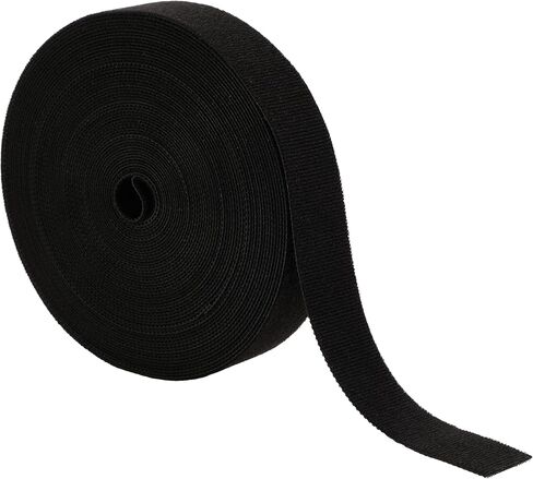 Double Sided Hook and Loop Roll Double Sided Self Gripping Fastening Straps Organization Wraps Reusable Cut-to-Length Fasteners for Organization, Bundling, Fastening (Black, 3/4 inx 16FT) in Saudi Arabia