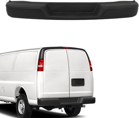Rear Step Bumper Assembly Chrome without Park Assist Sensor Holes Replacement for 1996-2023 Express Savana 1500 2500 3500 GM1103142 in Saudi Arabia