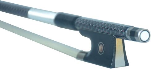 كمان من ألياف الكربون المضفر باللون الأحمر 4/4 فيونكة مع ضفدع من خشب الأبنوس، مثبت على النيكل الفضي 62-63 جرام in Kuwait