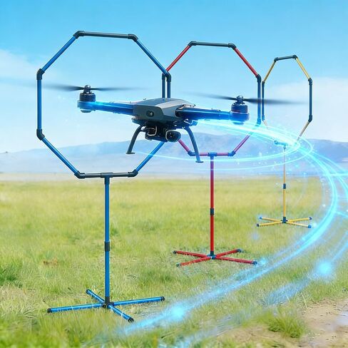 مجموعة بوابة عوائق الطائرة بدون طيار - 3 أحجام مختلفة FPV RC بوابات حلقة لعبة السباق، مجموعة منافسة سهلة البناء والحمل للأطفال والكبار in Saudi Arabia