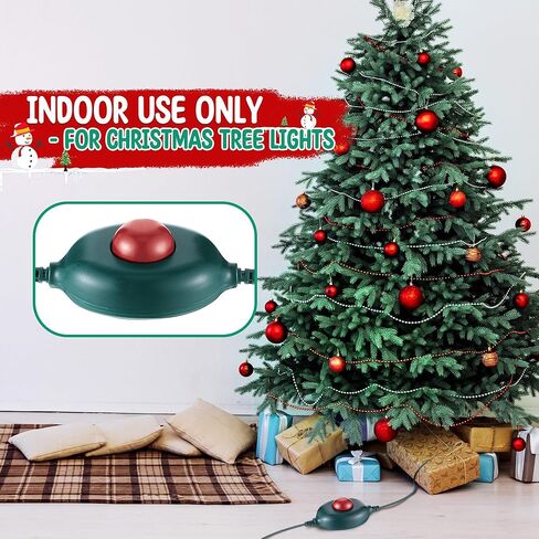 Meonum 1/2 inch Plug Extension Cord for Christmas Tree Lights, Foot Switch 9 Light Modes, 15FT Extension Cord Foot Pedal Compatible with TS-8W29V TS-12W29V TS-13W29V TS-18W29V TS-26W29V TS-48W29V in Saudi Arabia