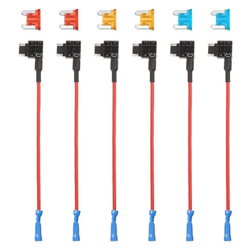 DMiotech Fuse Tap 24V 12V Car إضافة محول دائرة، مجموعة صنابير حامل الصمامات 5A، 10A، 15A للسيارات والشاحنات البحرية، 6 قطع 3 ألوان in Saudi Arabia
