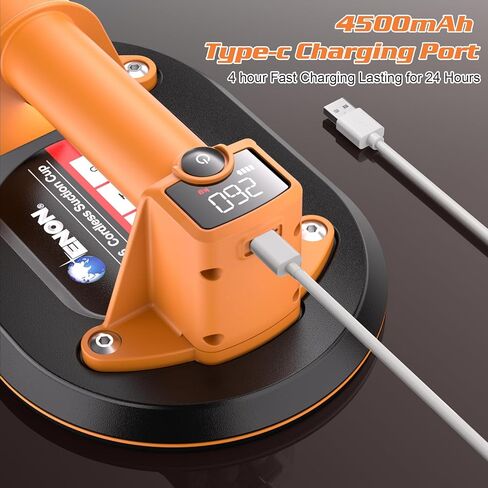 Electric Vacuum Suction Cup Lifter with 440 lb Maximum Load Capacity, LCD Display for Suction Power & 4500 mAh Battery,3 Adjust Level in Kuwait