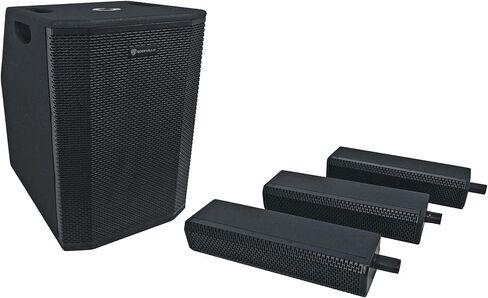 Rockville Titan Array System V2 Bundle: (2) 3200W Peak Powered Column Array Speakers with Dual 10" Subs, RCXFM20E-B 20' Female to Male XLR Mic Cable Black 100% Copper, 3 Items in Saudi Arabia