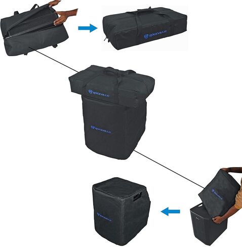 Rockville Titan Array System V2 Bundle: (2) 3200W Peak Powered Column Array Speakers with Dual 10" Subs, RCXFM20E-B 20' Female to Male XLR Mic Cable Black 100% Copper, 3 Items in Saudi Arabia