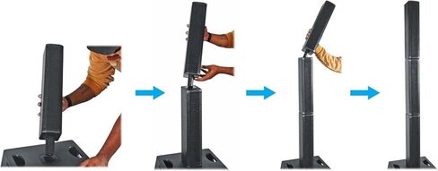 Rockville Titan Array System V2 Bundle: (2) 3200W Peak Powered Column Array Speakers with Dual 10" Subs, RCXFM20E-B 20' Female to Male XLR Mic Cable Black 100% Copper, 3 Items in Saudi Arabia