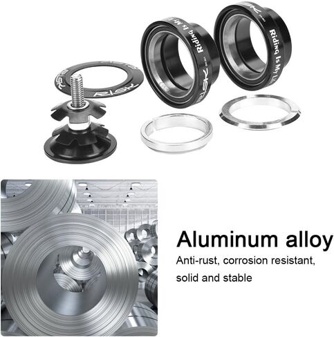 Fork Headset, 34mm Threadless Road Headset CNC High Machining Aluminum Alloy Headset Fork Bearings Accessory (Black) in Kuwait