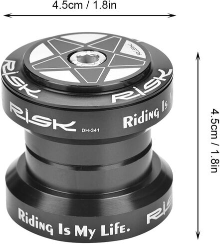 Fork Headset, 34mm Threadless Road Headset CNC High Machining Aluminum Alloy Headset Fork Bearings Accessory (Black) in Kuwait