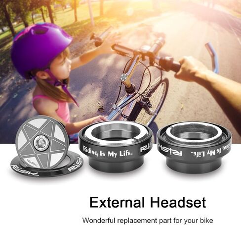 Fork Headset, 34mm Threadless Road Headset CNC High Machining Aluminum Alloy Headset Fork Bearings Accessory (Black) in Kuwait
