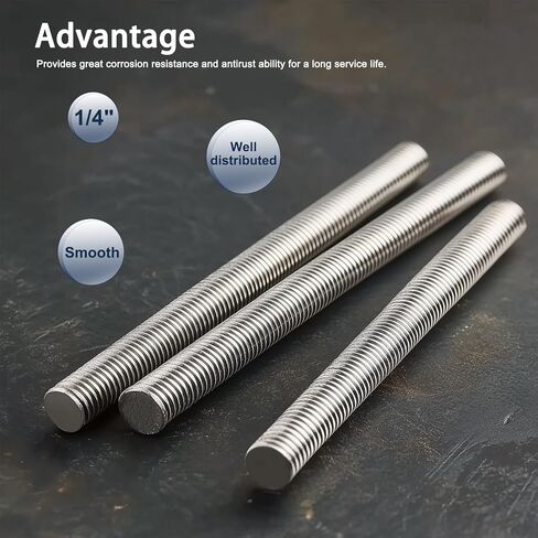 3/8"-16 Fully All Threaded Rod & Studs, 100mm/4 Length, 304 Stainless Steel Right Hand Thread Screw for Furniture Anchor Bolts, Clamps, Hangers and U-Bolts 2 Pack 【with Nuts】 in Saudi Arabia