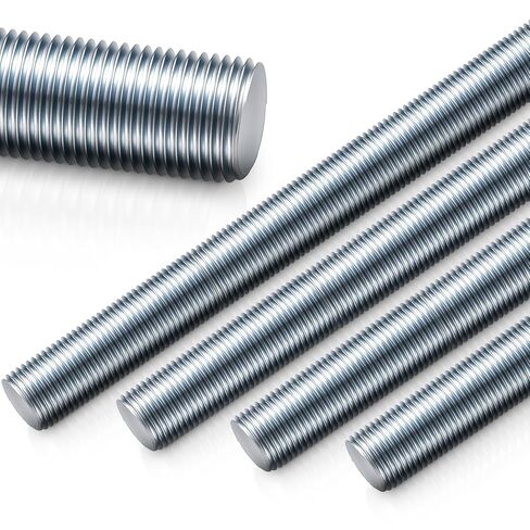 Zonon 4 Pcs 5/8"-18 Fully Threaded Rods 36" Length Galvanized Steel Right Hand Coarse All Threaded Rods Studs Zinc Plated for Construction Repair and DIY Projects Furniture Anchor Bolts Hangers in Saudi Arabia