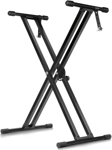 ZHRUNS Piano Keyboard Stand X-Shape Heavy-Duty Adjustable, Fits 54-88 Key Electric Pianos, Portable Digital Piano Stand Black in Kuwait