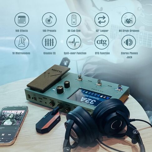 FLAMMA FX150B Multi Effects Processor Battery Powered Electric Guitar Pedal with Amp Modelling Cabinet Simulation Global EQ Touchscreen 160 Built-in Effects 180 Editable User Effects Slots Looper in Saudi Arabia