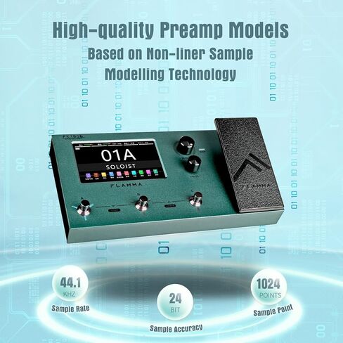 FLAMMA FX150B Multi Effects Processor Battery Powered Electric Guitar Pedal with Amp Modelling Cabinet Simulation Global EQ Touchscreen 160 Built-in Effects 180 Editable User Effects Slots Looper in Saudi Arabia