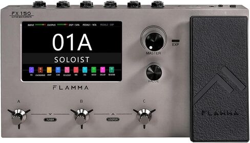 FLAMMA FX150B Multi Effects Processor Battery Powered Electric Guitar Pedal with Amp Modelling Cabinet Simulation Global EQ Touchscreen 160 Built-in Effects 180 Editable User Effects Slots Looper in Saudi Arabia