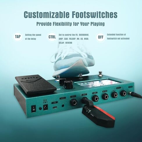 FLAMMA FX150B Multi Effects Processor Battery Powered Electric Guitar Pedal with Amp Modelling Cabinet Simulation Global EQ Touchscreen 160 Built-in Effects 180 Editable User Effects Slots Looper in Saudi Arabia