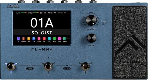 FLAMMA FX150B Multi Effects Processor Battery Powered Electric Guitar Pedal with Amp Modelling Cabinet Simulation Global EQ Touchscreen 160 Built-in Effects 180 Editable User Effects Slots Looper in Saudi Arabia