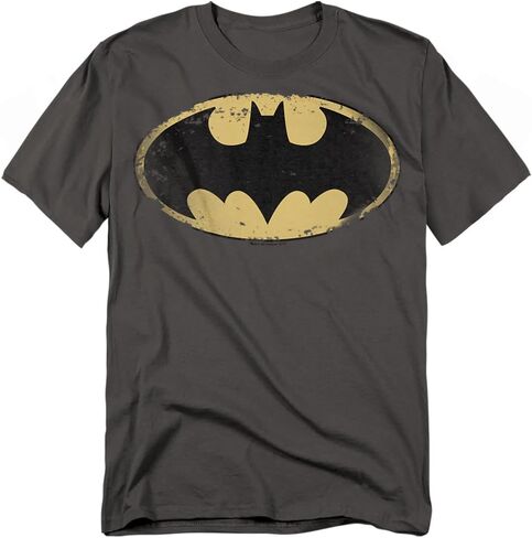 بوب فانك تي شيرت وملصقات عتيقة بشعار باتمان الكلاسيكي، لون الفحم، مقاس M in Kuwait